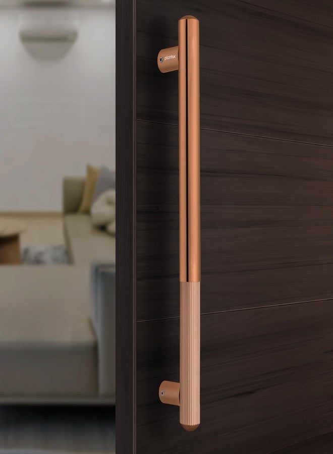 Plantex Door Handle/14 Inch Main Door Handle/Stainless Steel and Aluminium Door Handle/Pull-Push Door Handle/Door Accessories (Pack of 1, Rose Gold) - Image 1